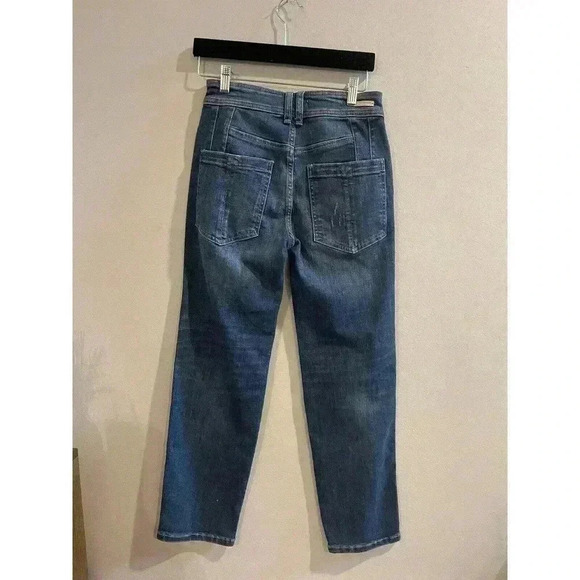 Anthropologie Pilcro & The Letterpress Blue Hi-Rise Ankle Jeans 25 Medium Wash - Picture 2 of 5